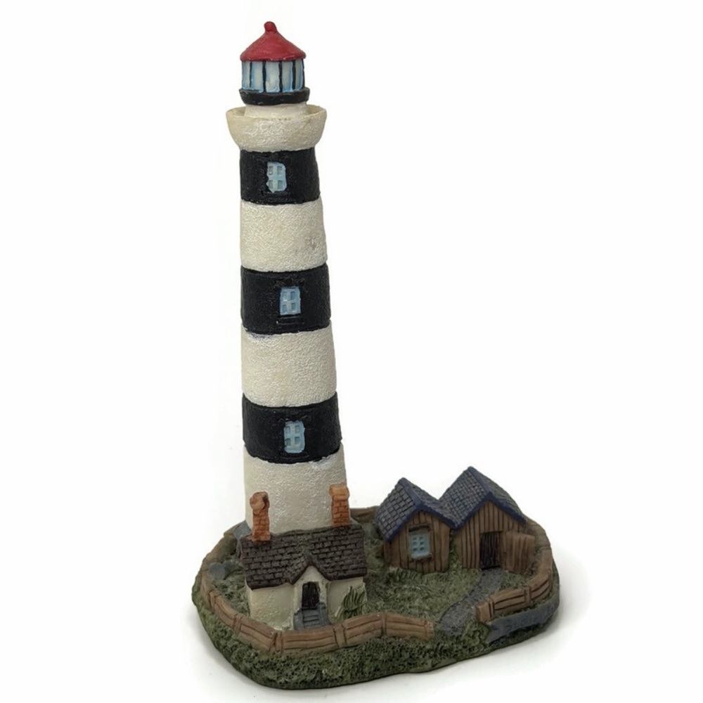 Black and White Striped Lighthouse Decor